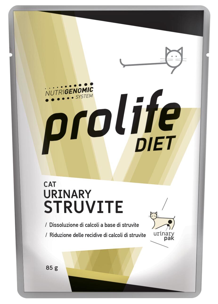 Complete dietetic pet food for cats, formulated to dissolve struvite stones and to reduce their recurrence (Feline Lower Urinary Tract Disease)
