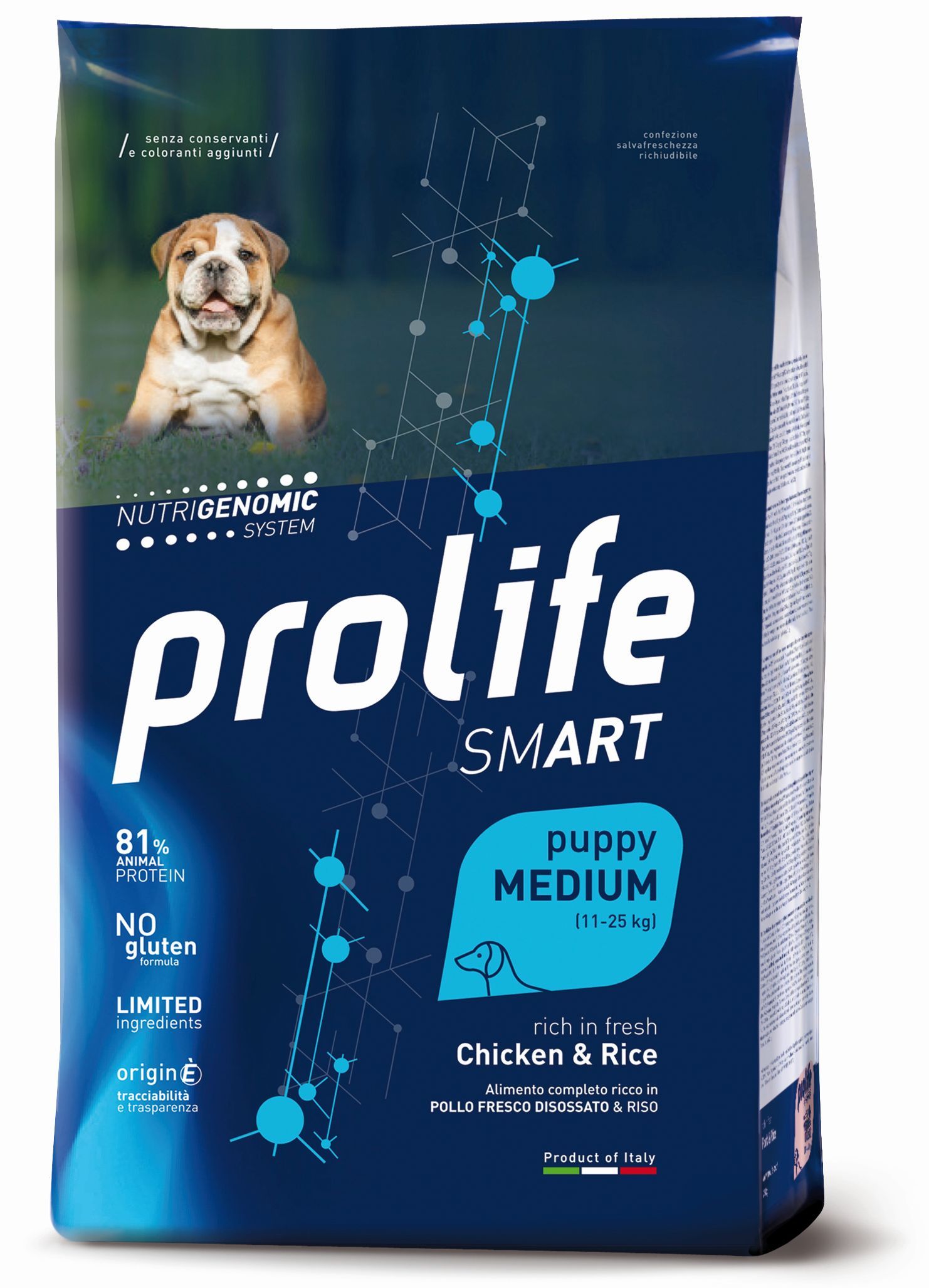Complete dietetic pet food for medium and large adult dogs, formulated to reduce excess body weight.
